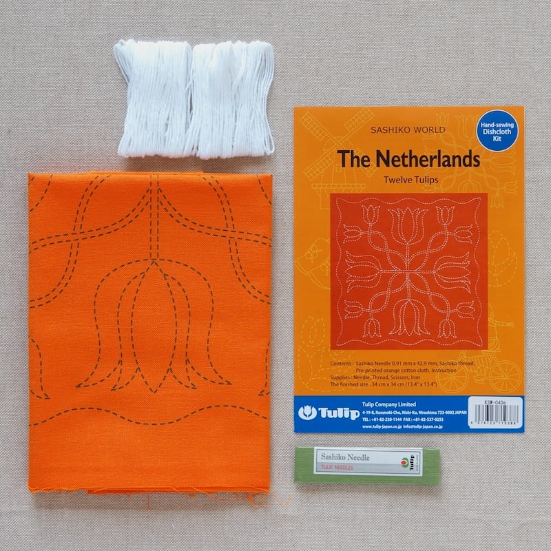Tulip Sashiko Kit, The Netherlands - Twelve Tulips