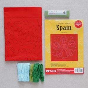 Tulip Sashiko Kit, Spain - Carnation - Image 1