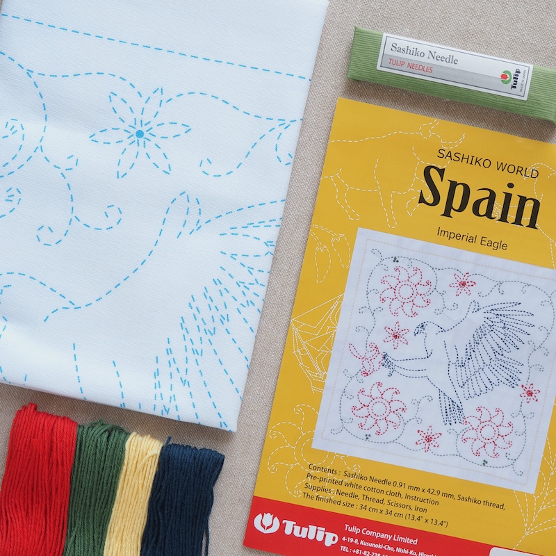 Tulip Sashiko Kit, Spain - Imperial Eagle