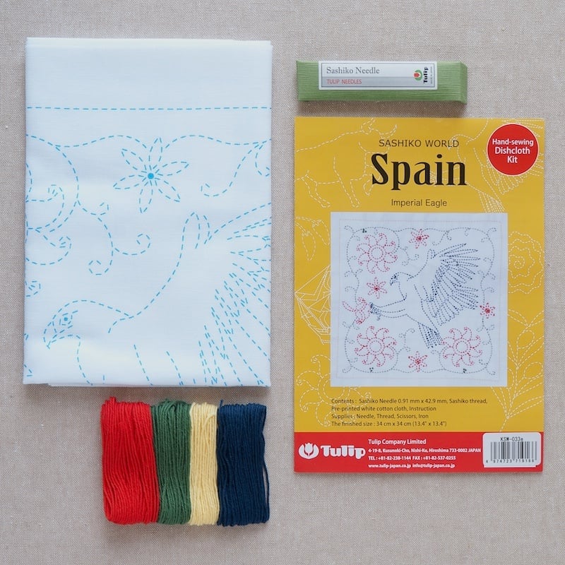 Tulip Sashiko Kit, Spain - Imperial Eagle