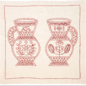 Tulip Sashiko Sewing Kit, Hungary - Pair of Pitchers - Image 2