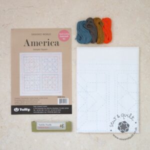 Tulip Sashiko Sewing Kit, America - Sampler Square - Image 1