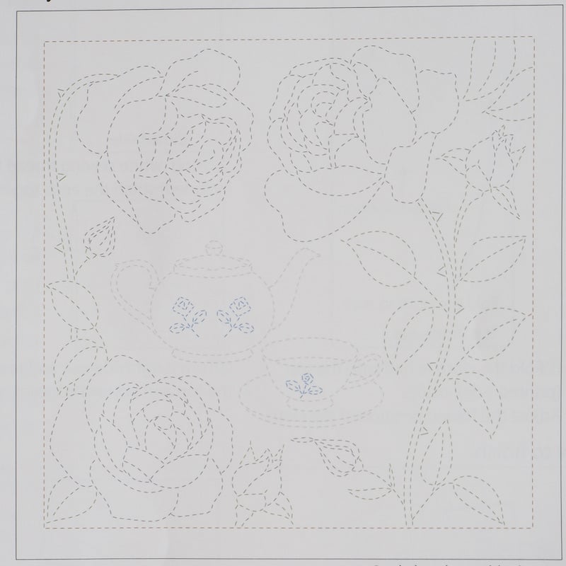 Tulip Sashiko Kit, England - Tea Time Surrounded By Roses
