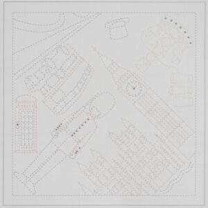 Tulip Sashiko Kit, England - Ride On A Double Decker Bus - Image 3