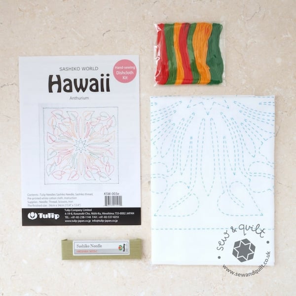 Tulip Sashiko Sewing Kit, Hawaii - Anthurium