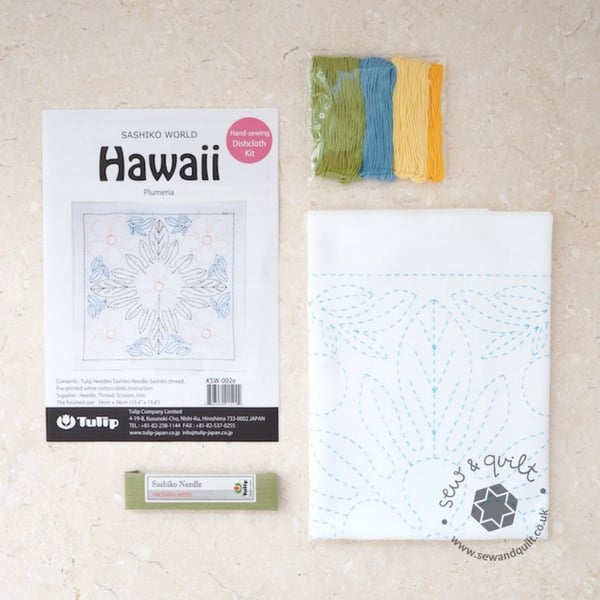 Tulip Sashiko Sewing Kit, Hawaii - Plumeria