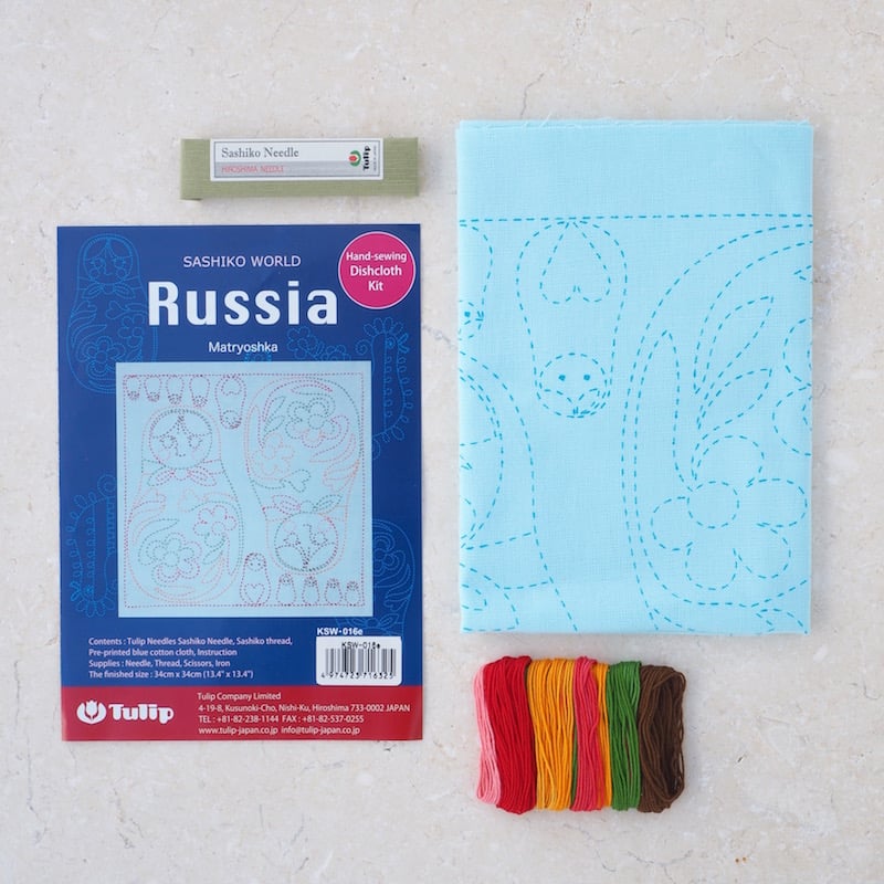 Tulip Sashiko Sewing Kit, Russia - Matryoshka