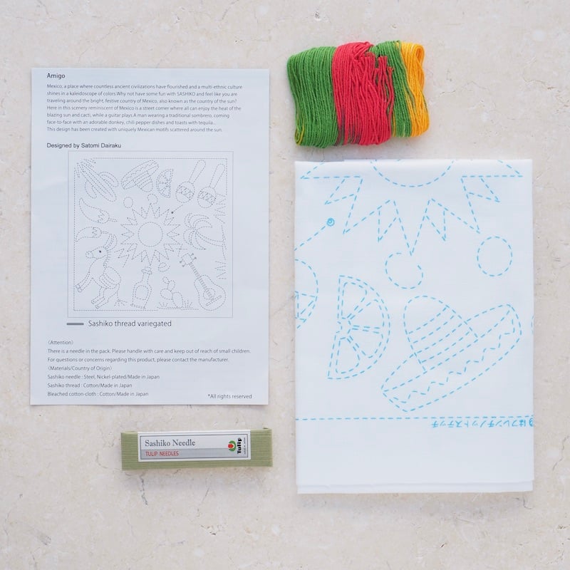 Tulip Sashiko Kit, Mexico - Amigo