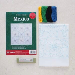 Tulip Sashiko Kit, Mexico - Pansy - Image 1