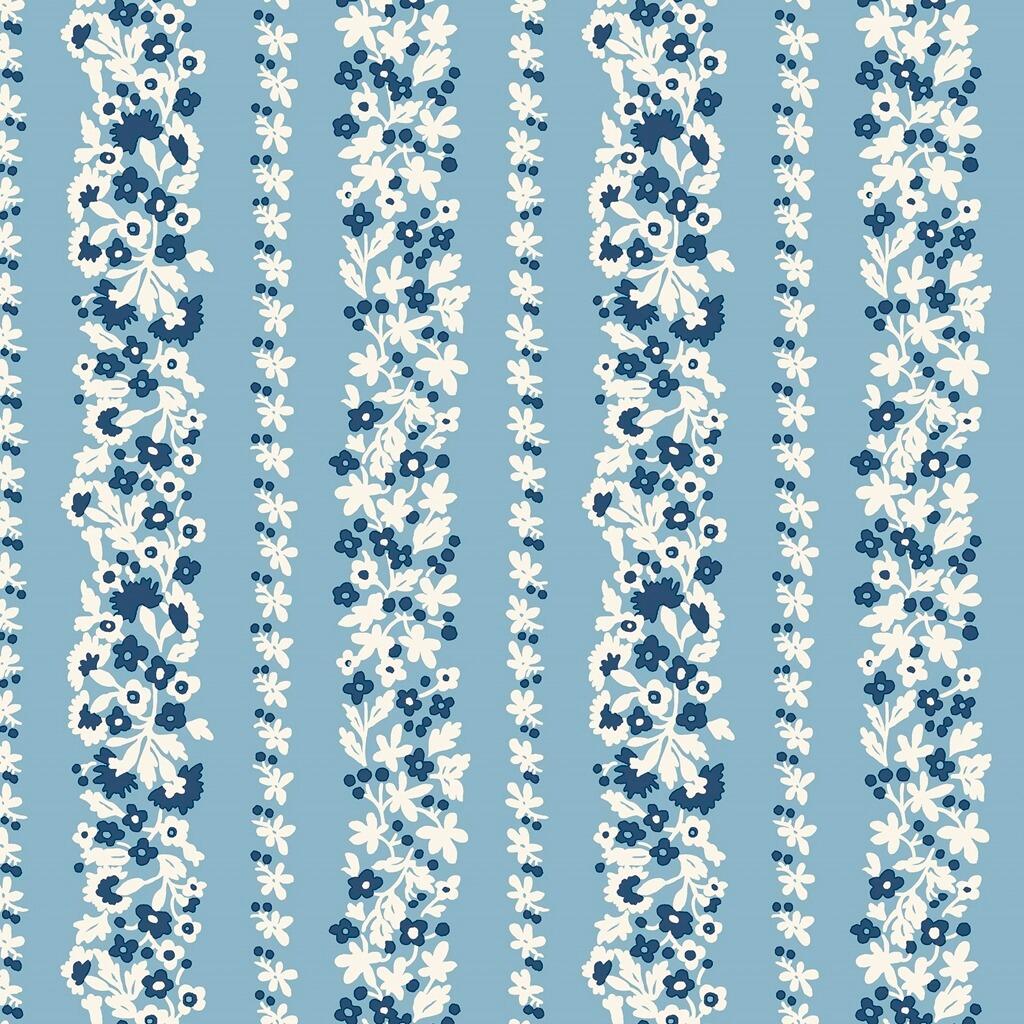 Liberty Denim Florals Topiary Stripe | 01667402A