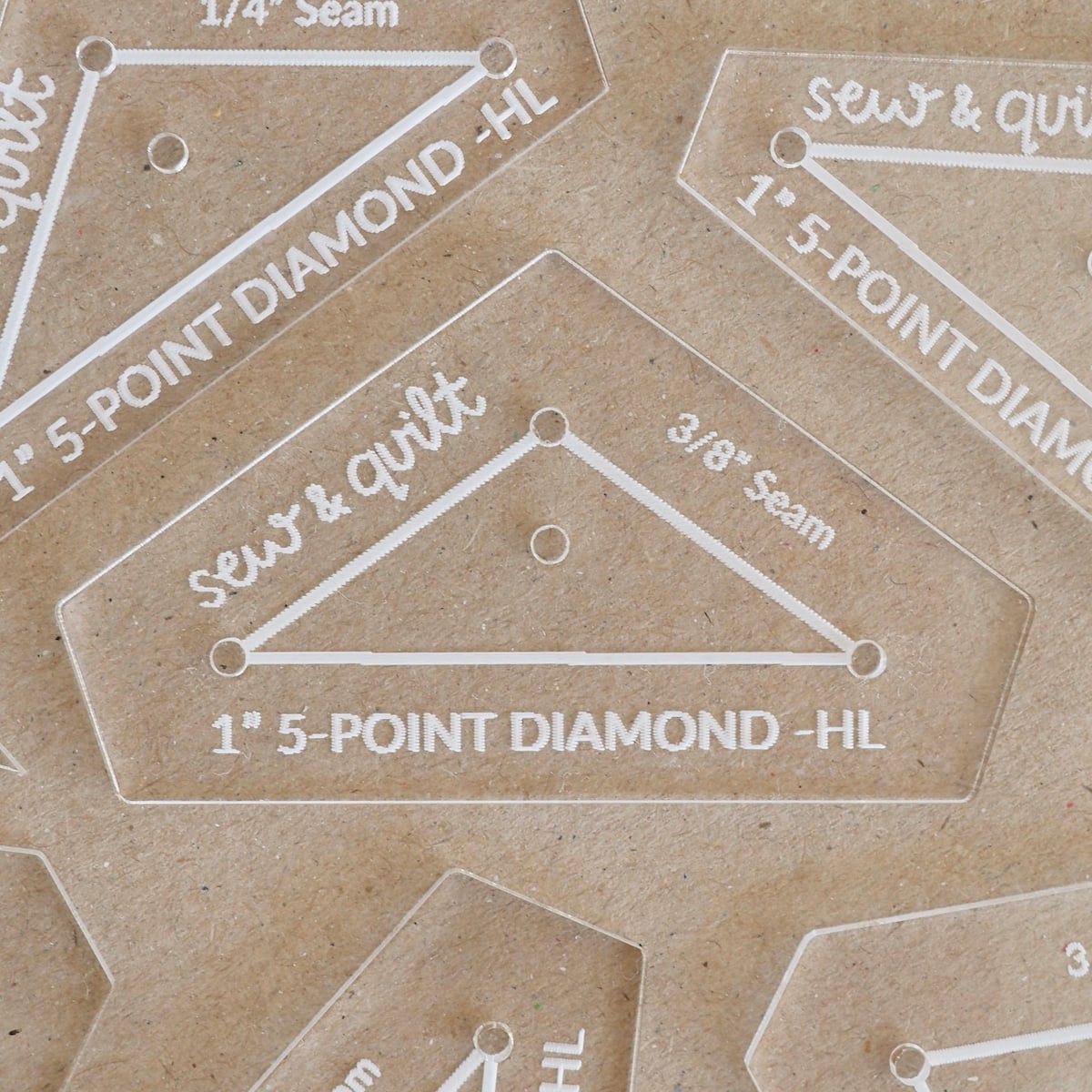 5-Point Diamond (Half Length) - Acrylic Template - Image 1