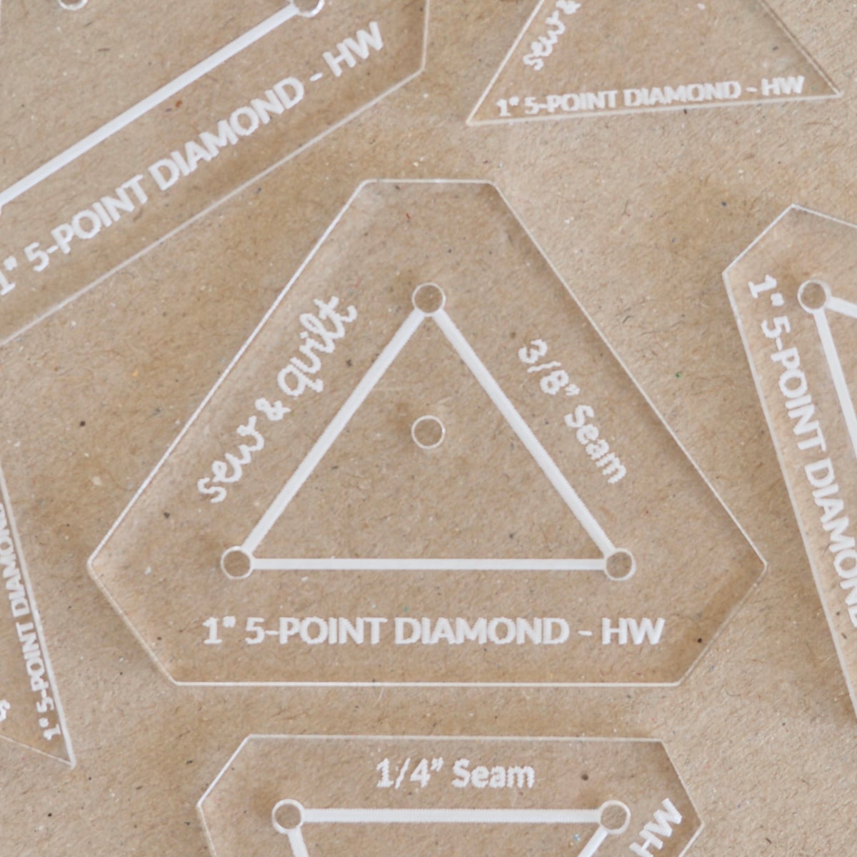 5-Point Diamond (Half Width) - Acrylic Template - Image 1