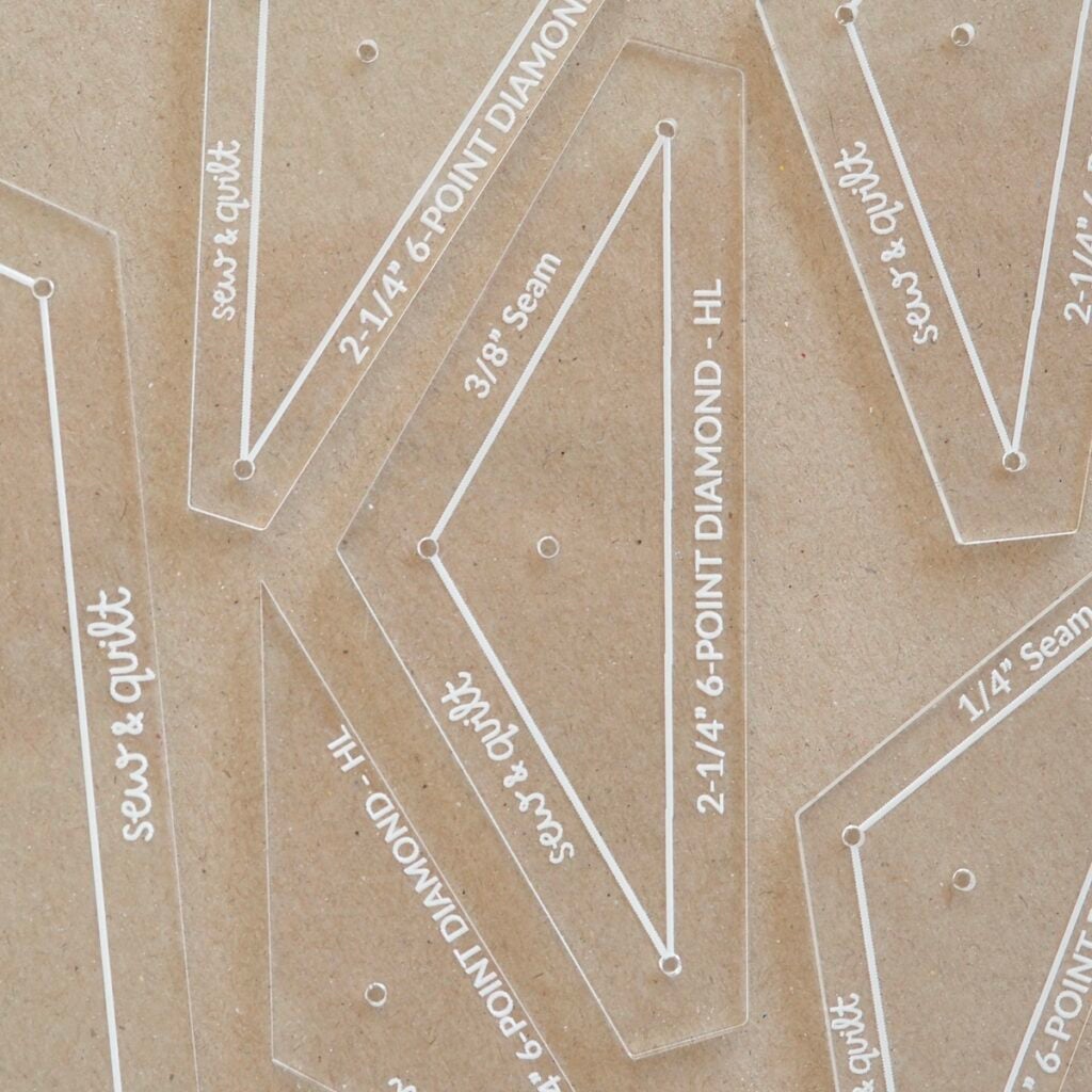 6-Point Diamond (Half Length) - Acrylic Template