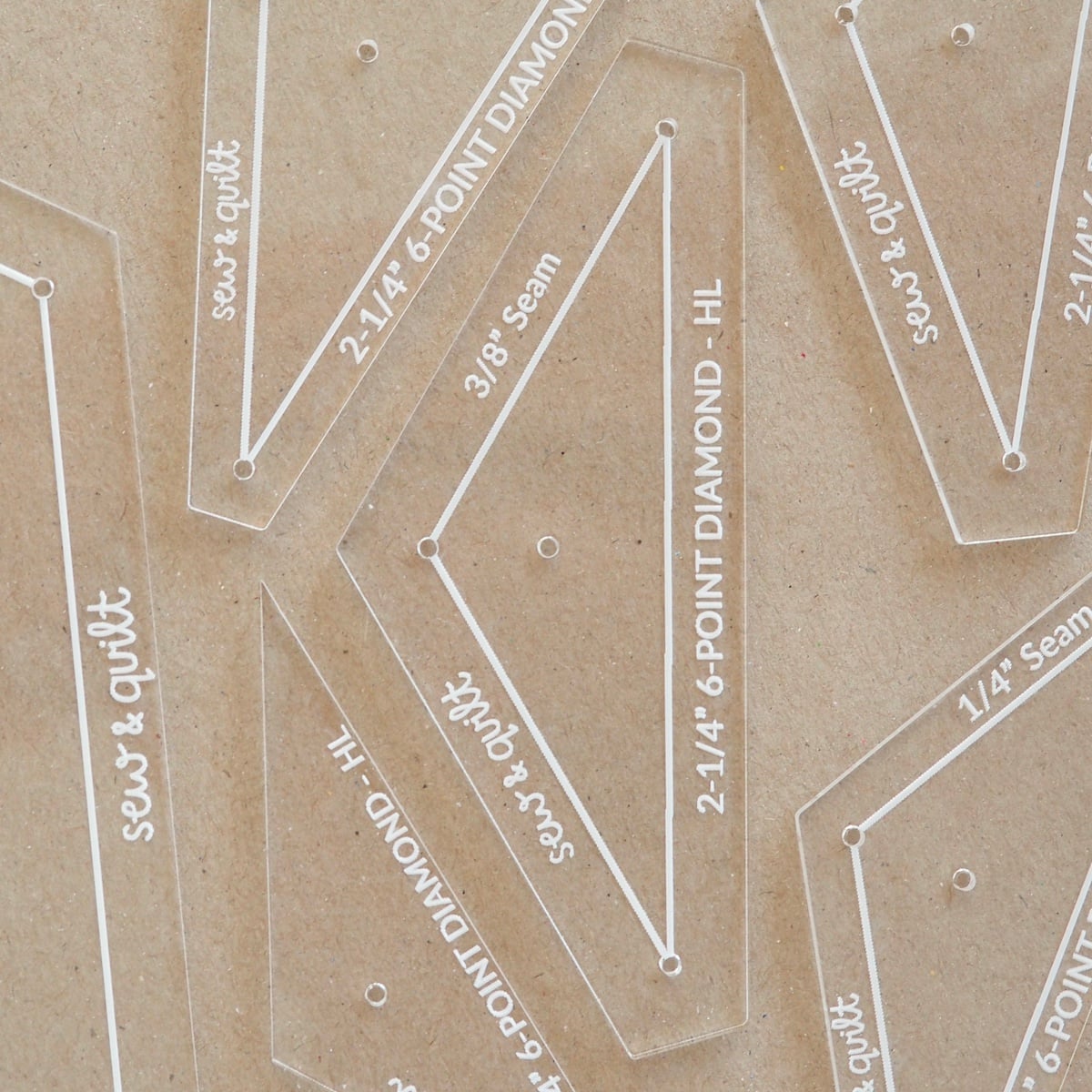 6-Point Diamond (Half Length) - Acrylic Template - Image 1