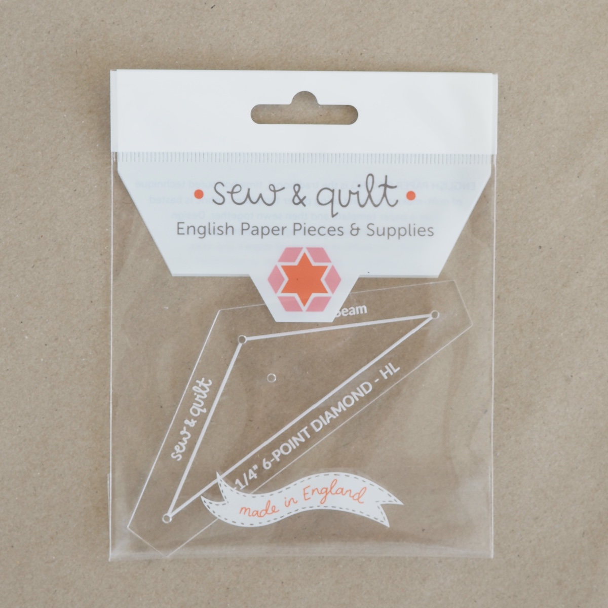 6-Point Diamond (Half Length) - Acrylic Template - Image 2