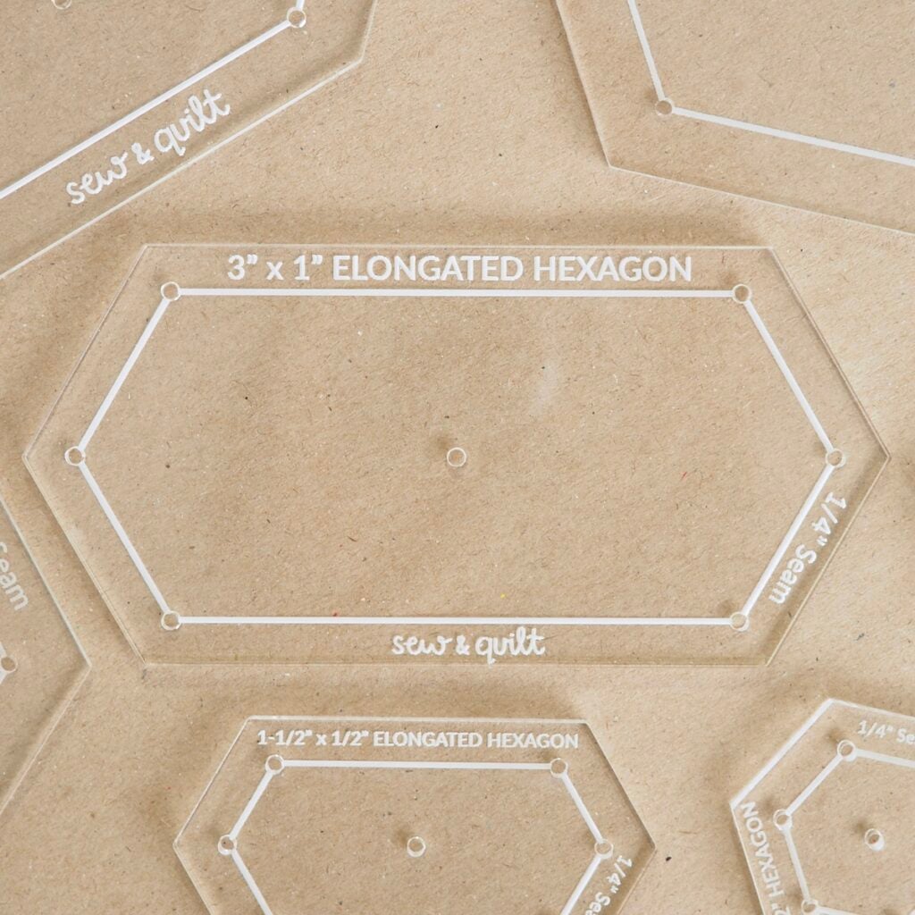 Elongated Hexagon - Acrylic Template
