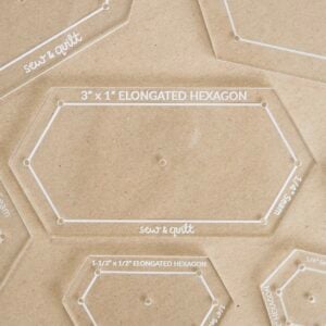 Elongated Hexagon - Acrylic Template - Image 1