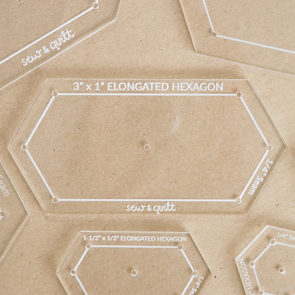 Elongated Hexagon - Acrylic Template - Image 1