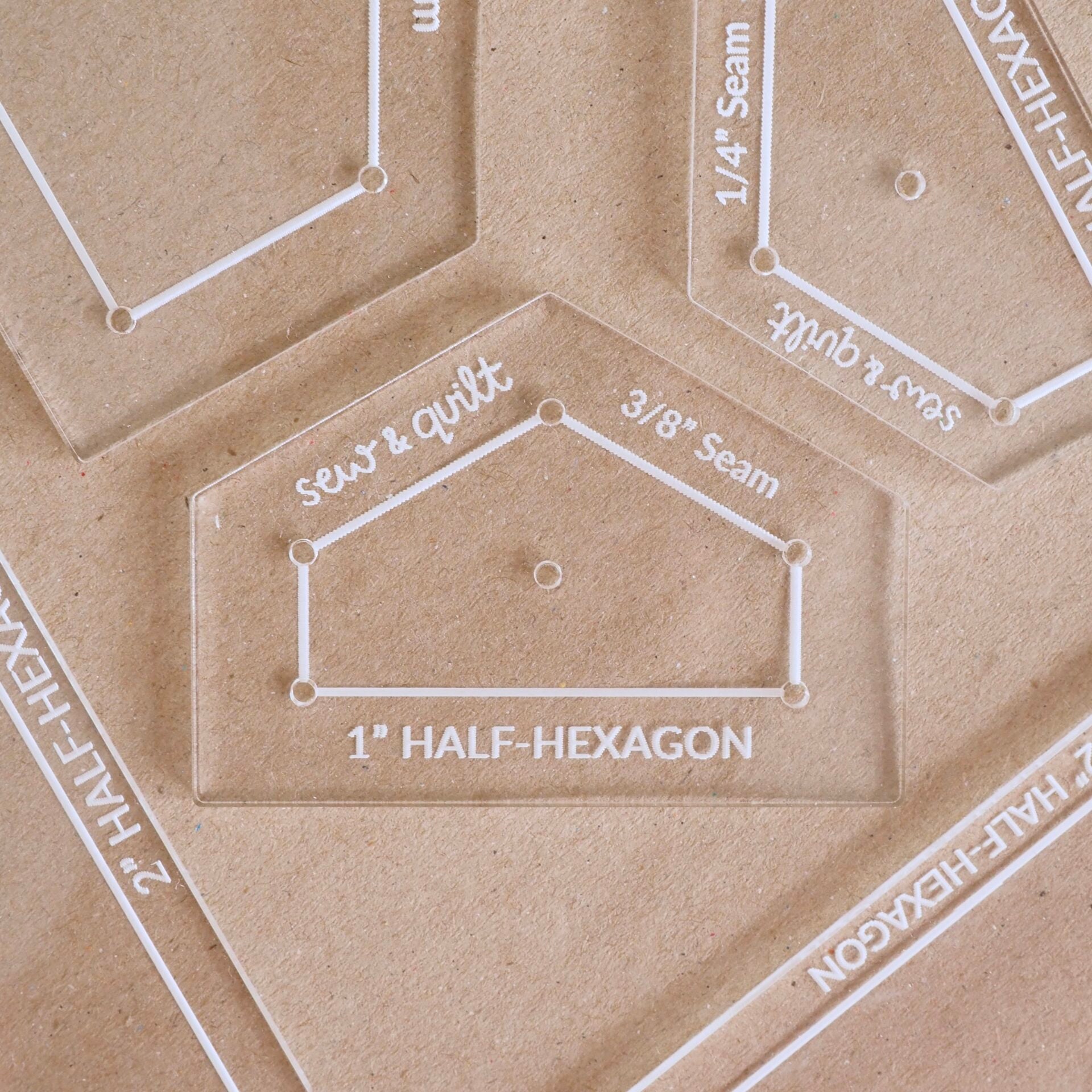 Half Hexagon (Pointed) - Acrylic Template - Image 1