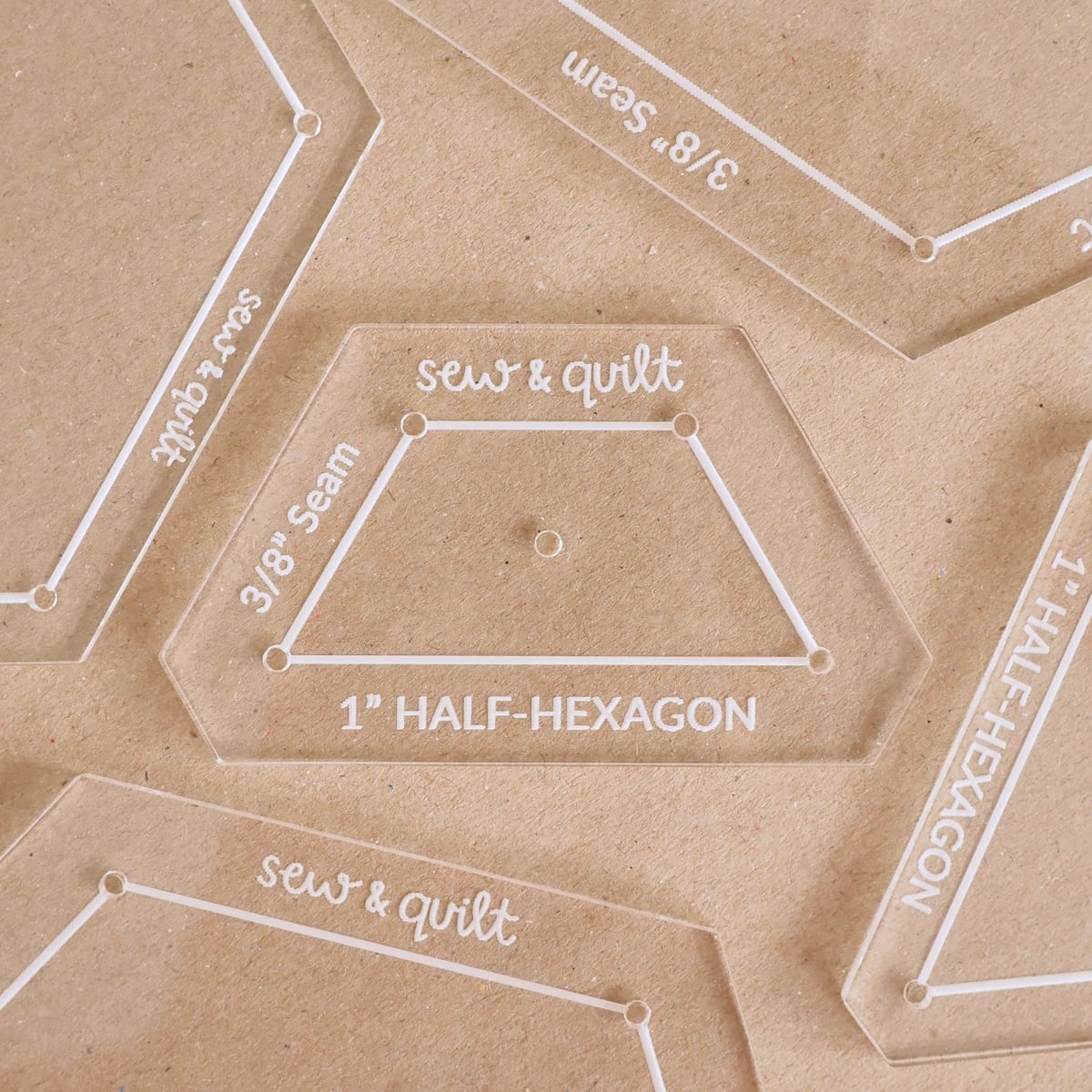 Half Hexagon - Acrylic Template - Image 1