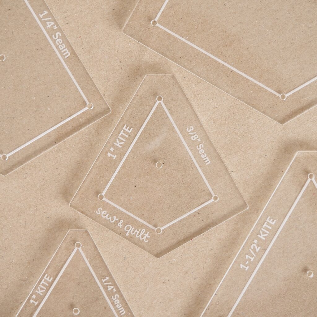 Kite acrylic templates for English paper piecing