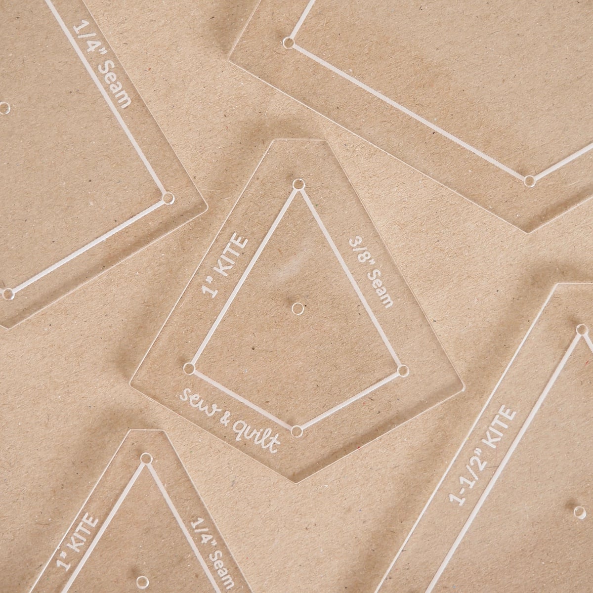 Kite acrylic templates for English paper piecing