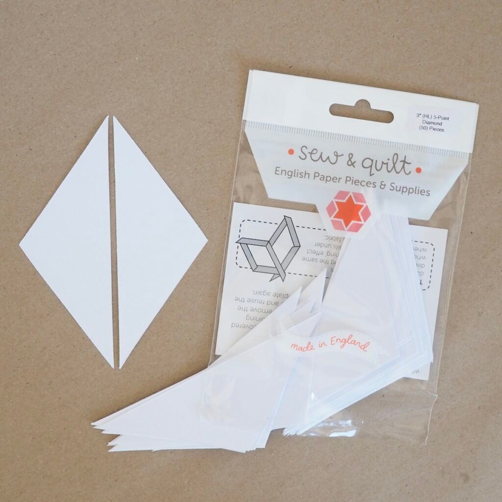5-Point Diamond (Half Length) - English Paper Pieces