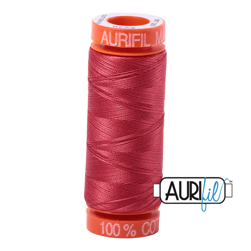 Aurifil 50wt Cotton Thead, Red Peony #2230 200m small spool