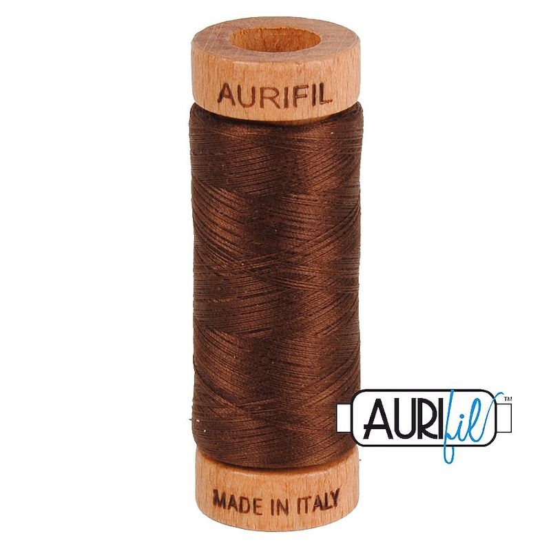 Aurifil 80wt Chocolate #2360 - 100% Cotton Thread